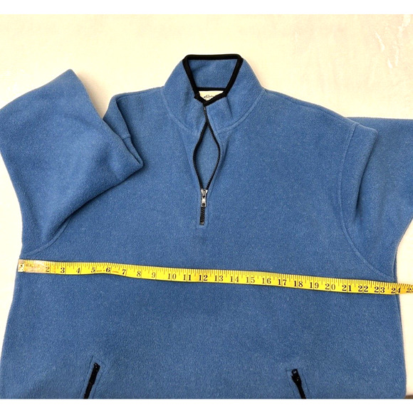 Eddie Bauer Mens 1/4 Zip Pullover Fleece Jacket Sz M Blue Mock Neck - Picture 4 of 7